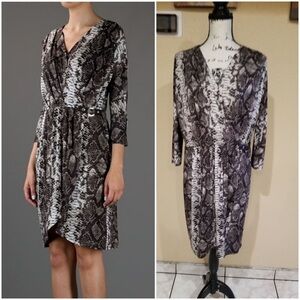 Michael Kors snake print faux wrap dress